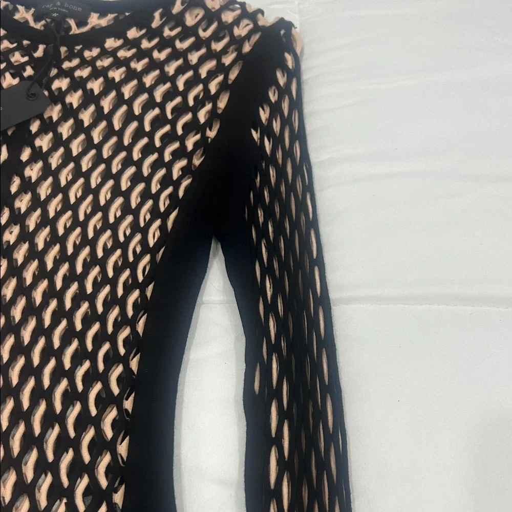 Rag & Bone Black and Tan Patterned Blouse - Picture 5 of 7